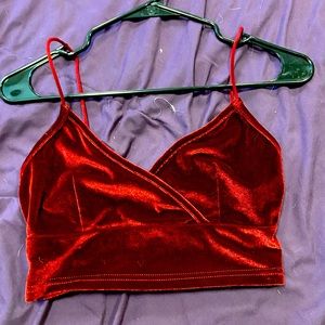 Soft red crop top